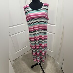 Striped Sleeveless Maxi Dress